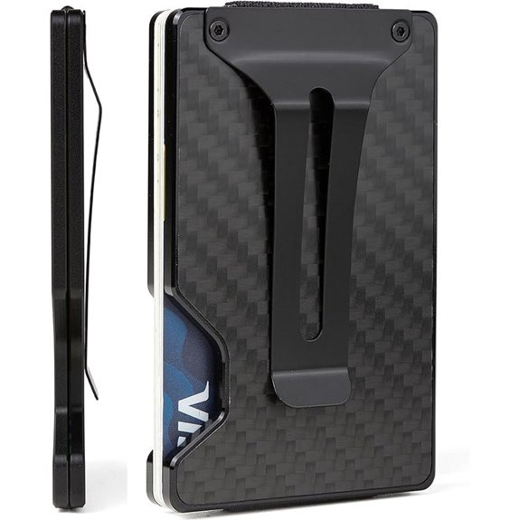 Minimalist Carbon Fiber RFID Wallet with Money Clip