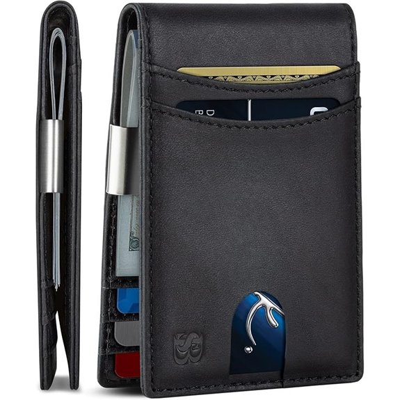 SERMAN BRANDS RFID Slim Leather Money Clip Wallet