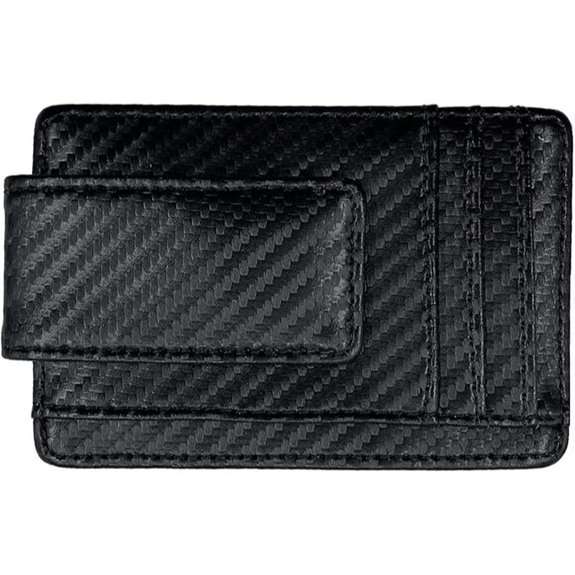 Money Clip RFID Front Pocket Wallet Men Leather Slim Minimalist Wallet