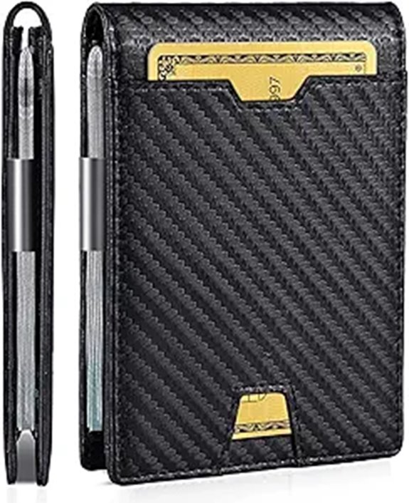 RFID Blocking Slim Bifold Wallet with Money Clip