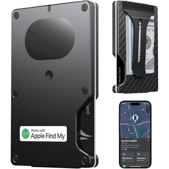 Slim RFID-Blocking Wallet with Airtag and Money Clip
