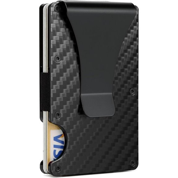 Slim RFID Carbon Fiber Wallet with Money Clip