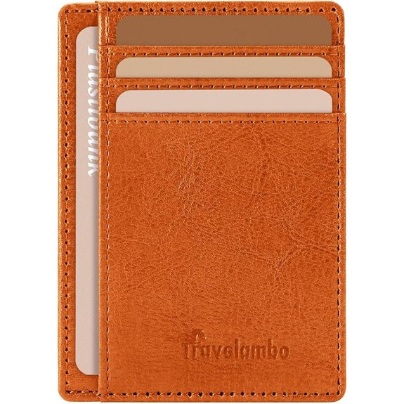 Travelambo Slim RFID Leather Wallet for Front Pocket