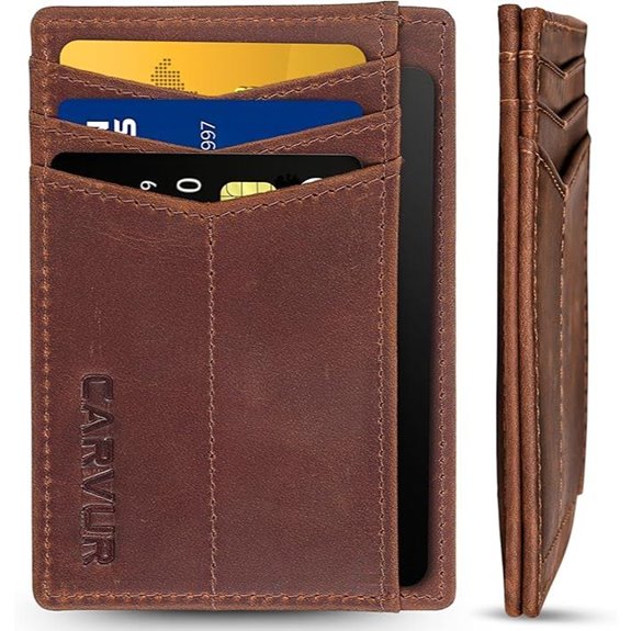 Slim RFID Blocking Leather Wallet with ID & Cash Pocket
