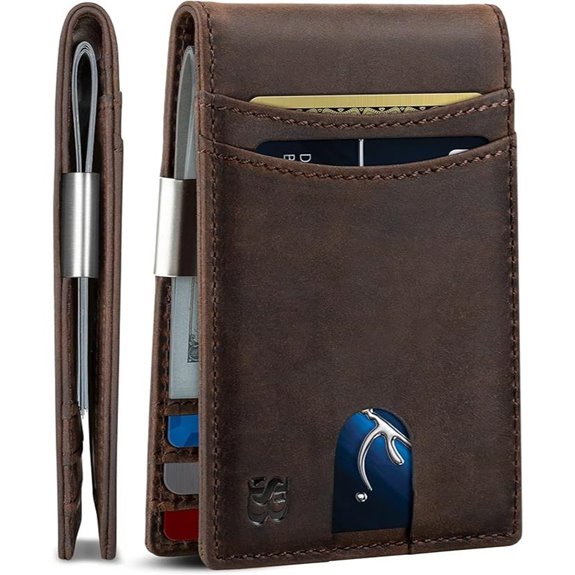 SERMAN BRANDS RFID Slim Leather Money Clip Wallet