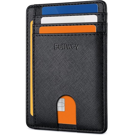 Buffway Slim RFID Leather Wallet for Men and Women