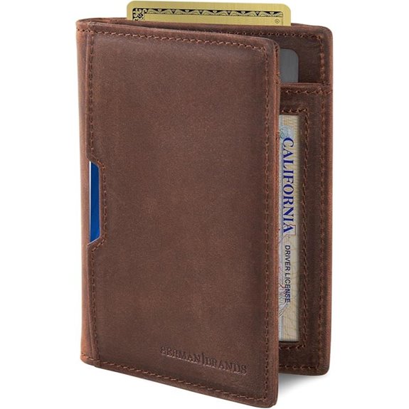 SERMAN BRANDS Slim RFID Leather Wallet for Men