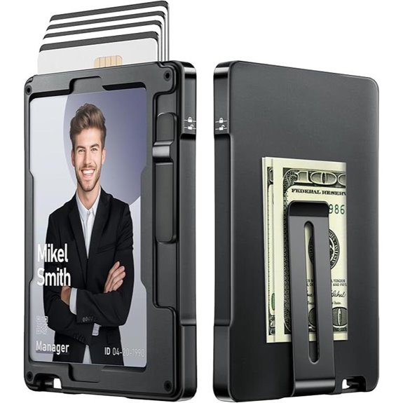 Umoven Minimalist RFID Wallet for Men with ID Window