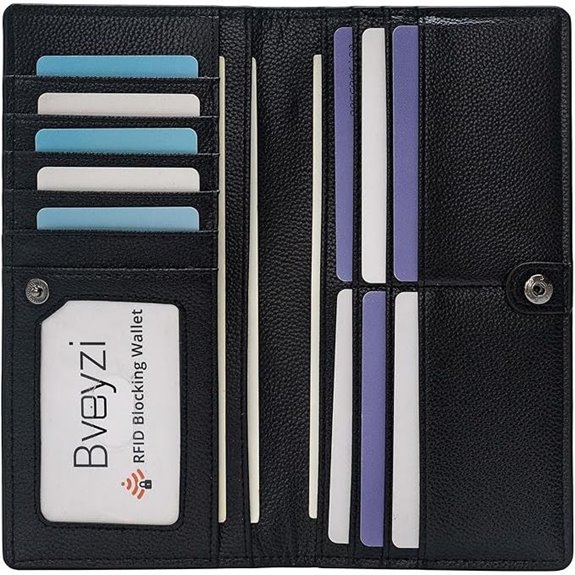 Bveyzi Slim RFID Leather Card Holder Wallet