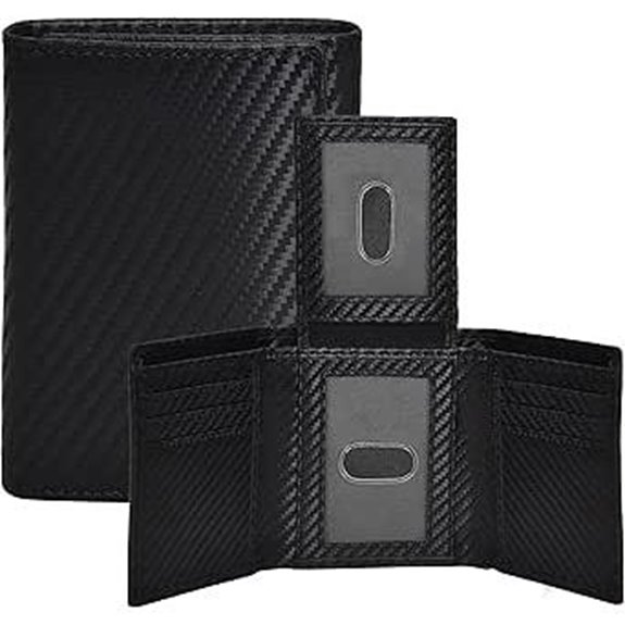 Minimalist Tri-Fold Leather Wallet with RFID Blocking