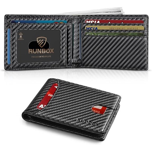 RUNBOX Slim RFID Leather Wallet for Men