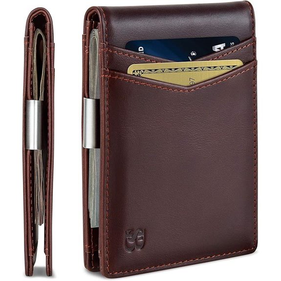 SERMAN BRANDS Slim RFID Money Clip WalLet for Men