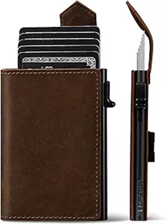 LORZOR Slim RFID Wallet with Pop-Up Card Holder