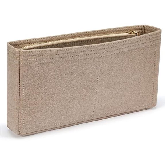 HyFanStr Small Felt Purse Organizer with Zipper