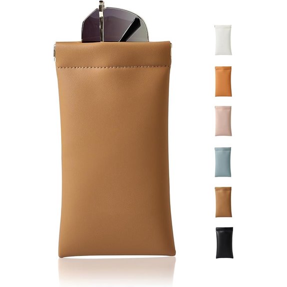 Squeeze Top Soft Leather Sunglasses Case