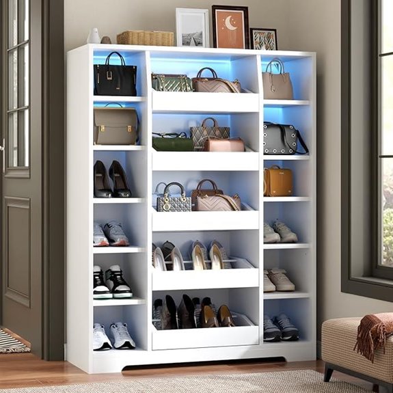 Auromie Shoe Storage Cabinet with Shelves and Drawers