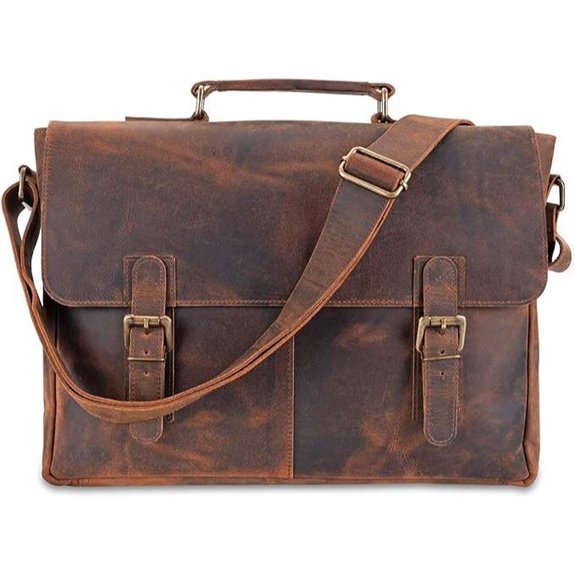 Moonster Leather Messenger Bag for Men and Women