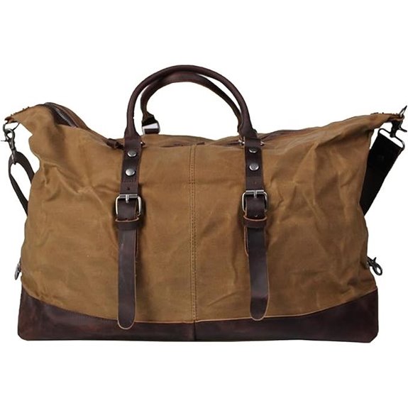 Waxed Canvas & Cowhide Duffle Bag for Men