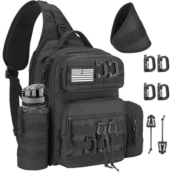 CVLIFE Tactical Sling Bag for Men Black