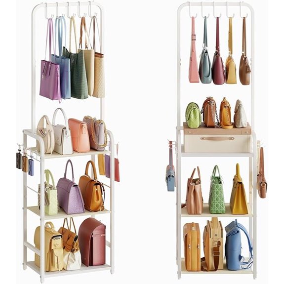 Tall Purse Organizer with Hangers and Hooks