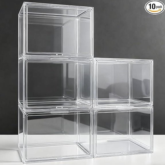 10 Pack Acrylic Shoe & Purse Storage Boxes