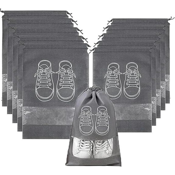 Travel Shoe Bags Set (10 Pack) for Packing