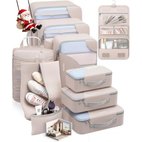 10-Piece Durable Packing Cubes for Travel Suitcases