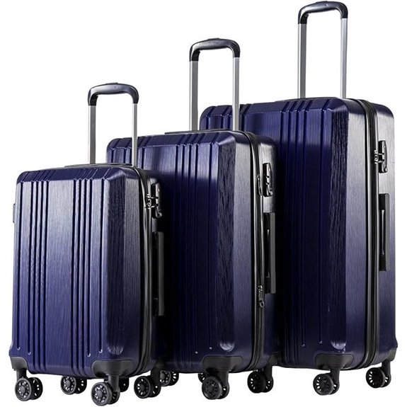 Coolife 3-Piece Hardshell Luggage Set with TSA Lock