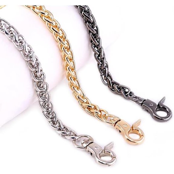 Swpeet 3-Pack Luxury Metal Bag Chain Straps Set