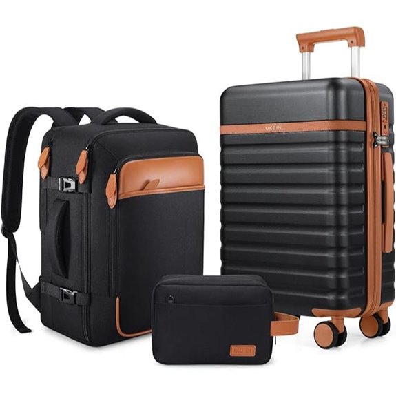 UKEIN 3-Piece Luggage Set with Spinner Wheels