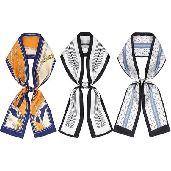3 Pcs Women's Silk Hair Scarves