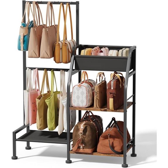 Women’s Purse Organizer with 3-Tier Storage and Hooks