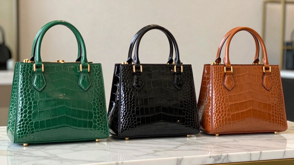top croc embossed mini bags
