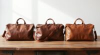 top full grain leather weekenders