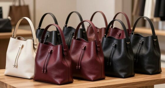 top pebbled leather bucket bags