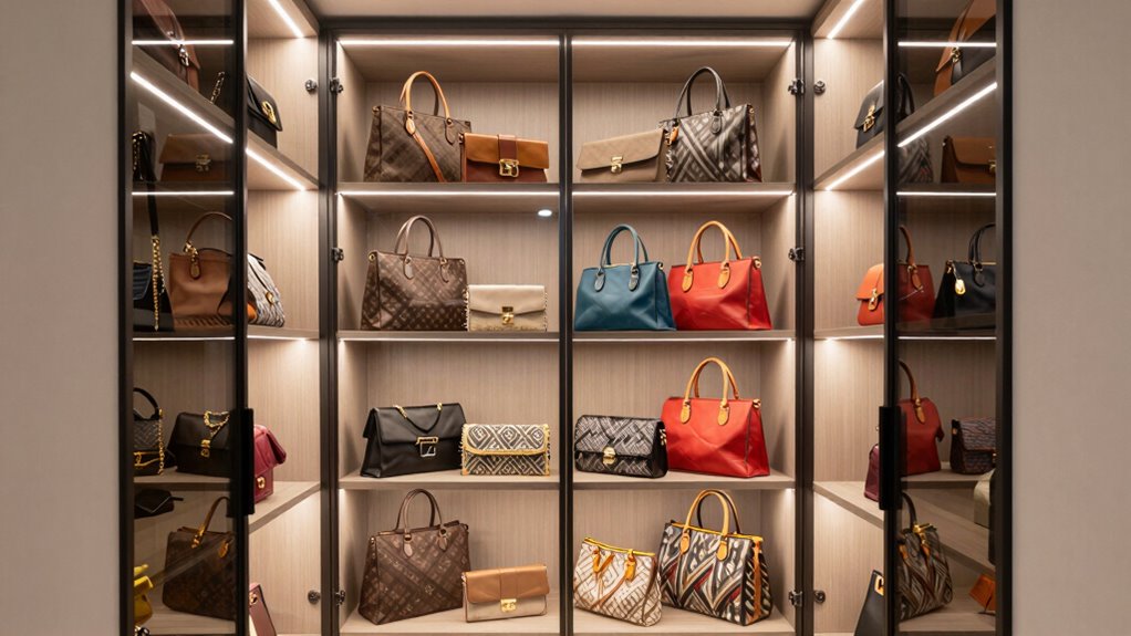 top small closet handbag displays
