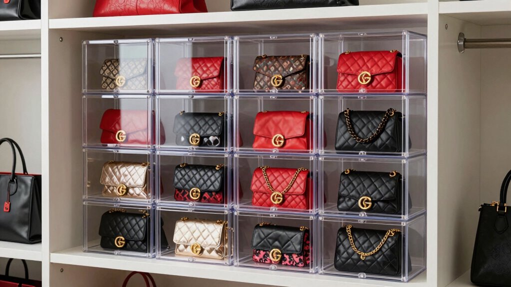 top stackable handbag storage
