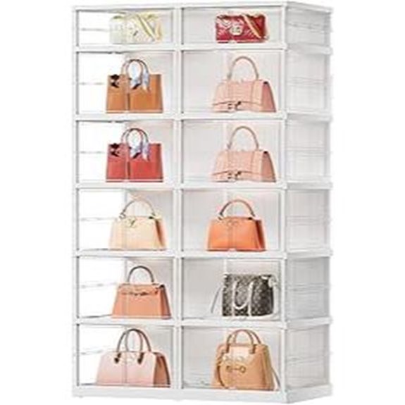 12-Cube Clear Handbag Organizer with Wheels