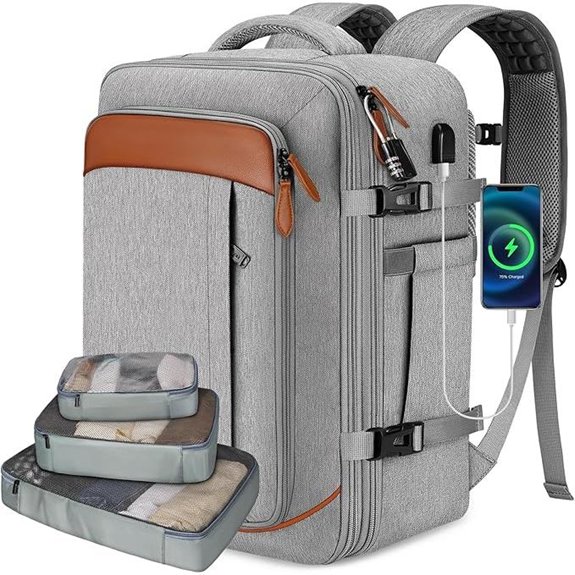 Vancropak Travel Backpack with Packing Cubes