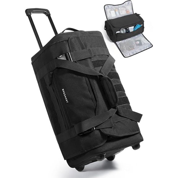 BAGSMART Rolling Duffle Bag with Wet Pocket