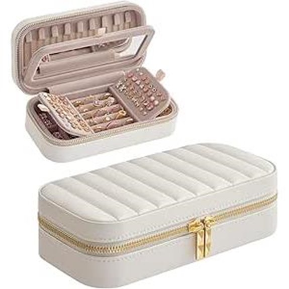 SONGMICS Travel Jewelry Case with Mirror