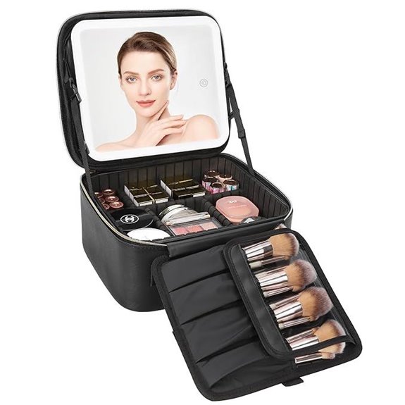 Relavel Travel Makeup Bag with LED Mirror