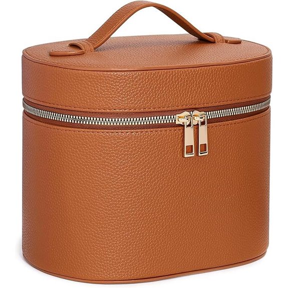 Travel Makeup Bag Organizer with Compartments and Handle