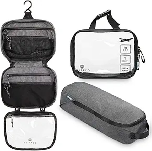 Travel Toiletry Bag Set with Organizer and Liquid Bag