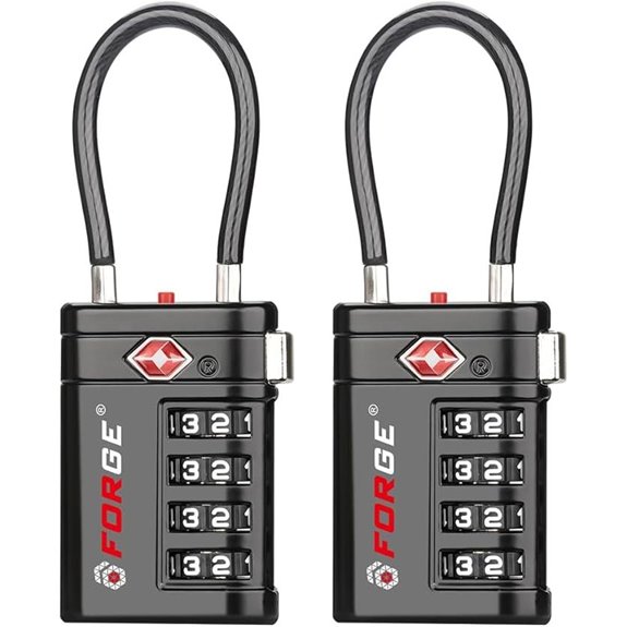 Forge TSA Approved 4-Digit Combination Travel Locks (2)