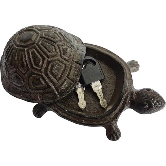 BSTGIFTS Cast Iron Turtle Key Hider and Jewelry Box