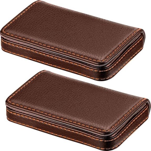 Outus 2-Pack PU Leather Business Card Holders