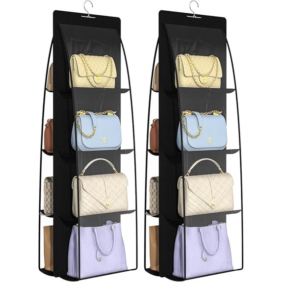 2-Pack Hanging Purse Organizer for Closet Storage