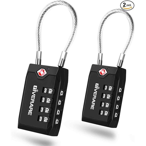 2 Pack TSA Luggage Locks with Anti-Theft Dials
