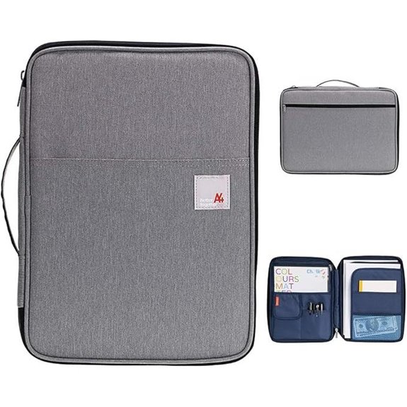 BTSKY Universal A4 Document Bag Organizer Dark Grey